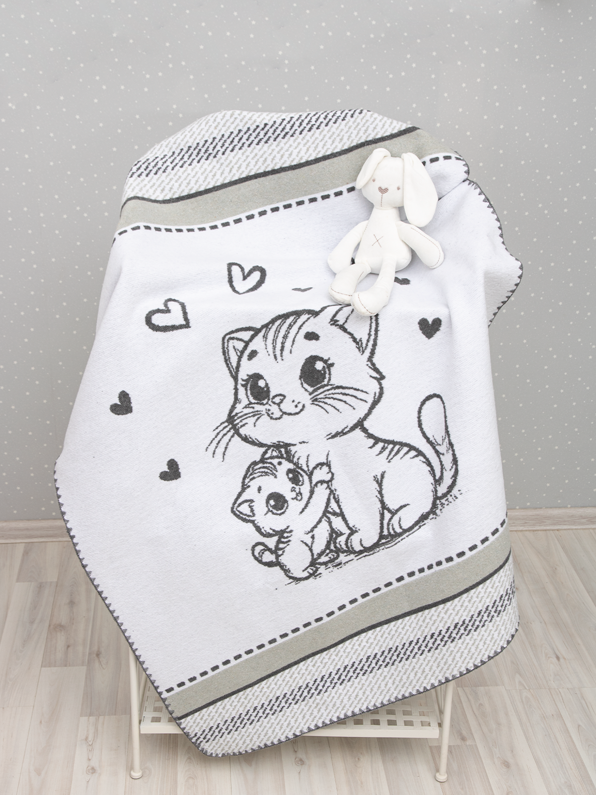 Одеяло байковое Осьминожка Кошка 125х95см - фото 1