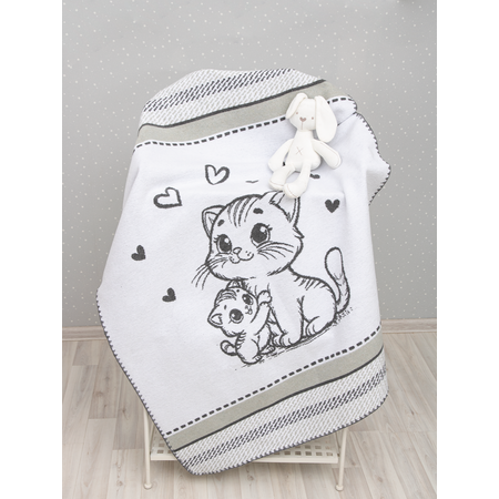 Одеяло байковое Осьминожка Кошка 125х95см