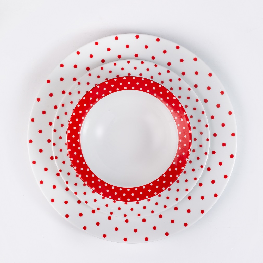 Сервиз столовый Zarin Porcelain Industries на 6 персон Italia F Spotty Red 28 предметов - фото 8