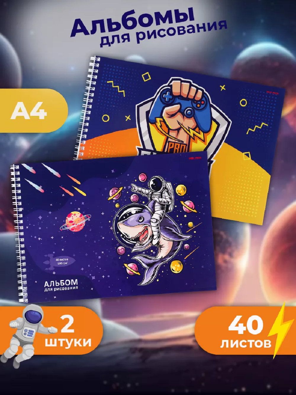 Альбом Prof-Press А4 40 лист. 2 шт. - фото 1
