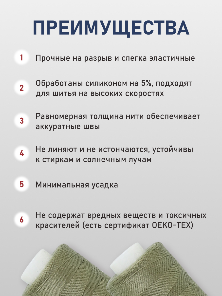 Нитки для шитья 40/2 Bestex 10шт цв 337 - фото 3