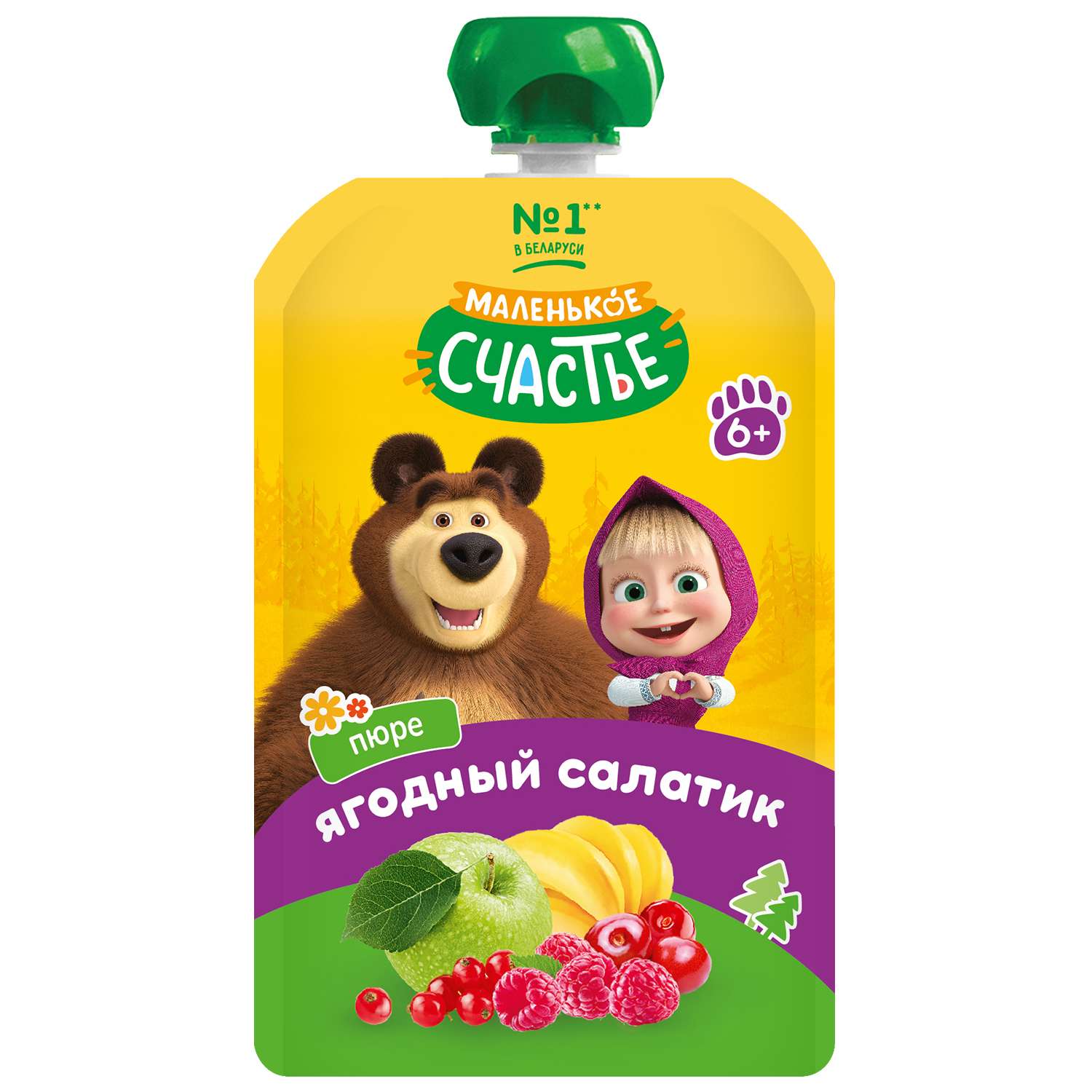 Пюре Маша и медведь ягодный салатик 85г с 6месяцев - фото 1
