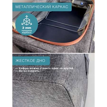 КОФР ГЕЛЕОС для хранения вещей и одежды оксфорд серый 50х40х33 см 66л