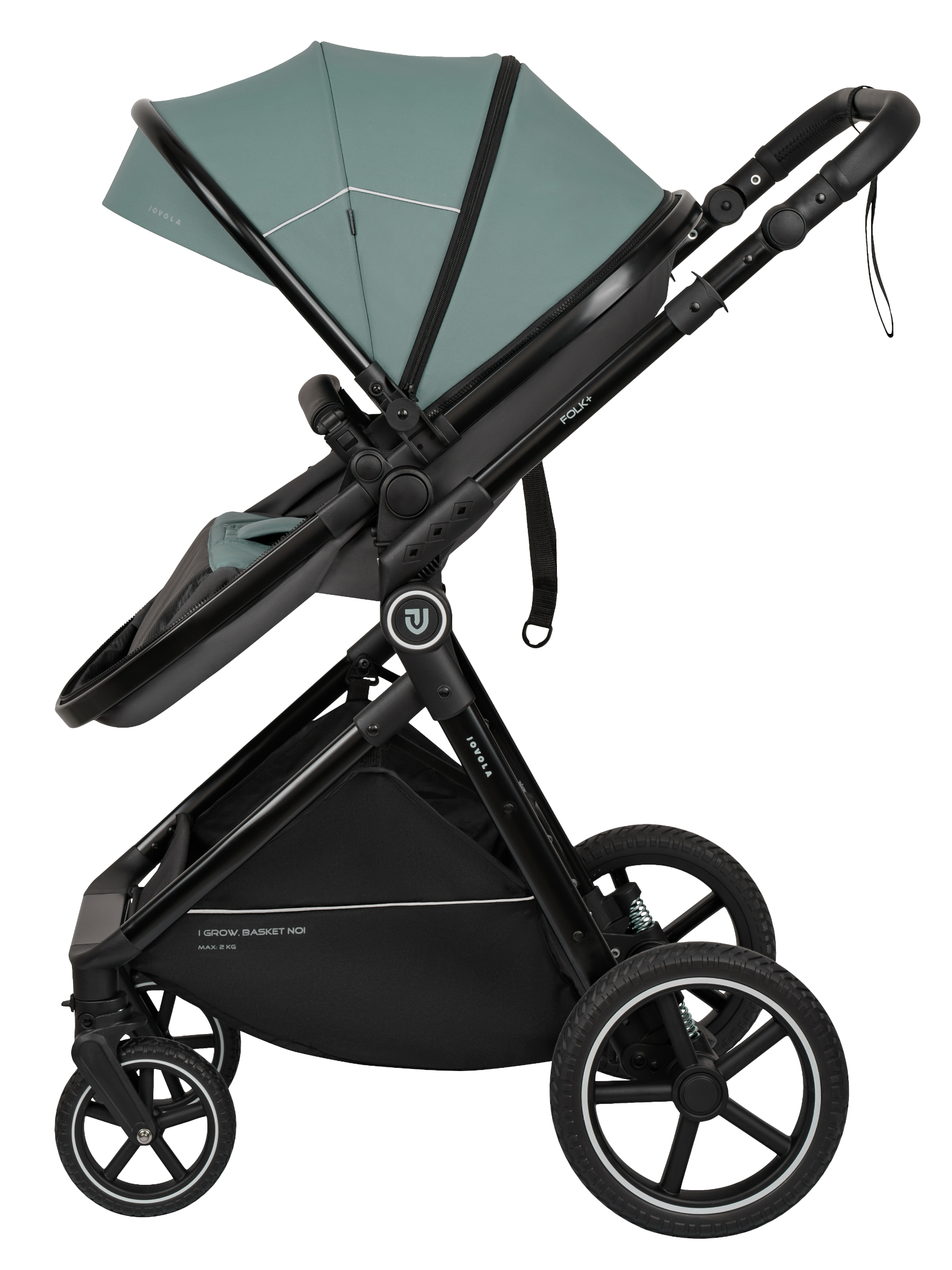 Коляска трансформер JOVOLA Folk+ 3в1 зеленый - фото 20