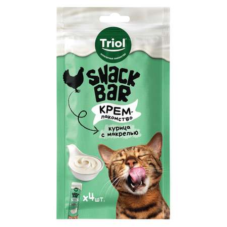 Лакомство для кошек Triol Snack Bar 40г крем из курицы с макрелью