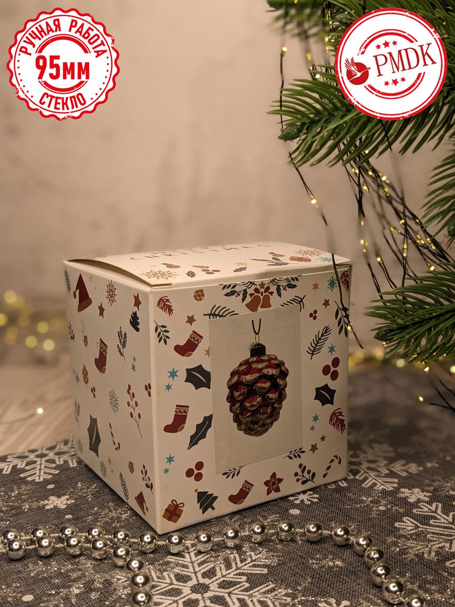 Елочная игрушка Kaemingk Шишка EG188-YH2530-Red - фото 2