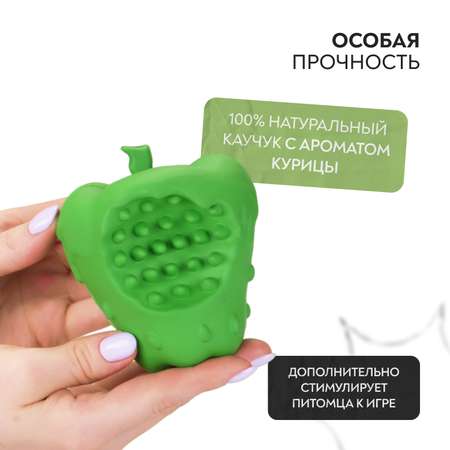 Игрушка для собак Mr.Kranch Яблоко с ароматом курицы 10см Зеленая