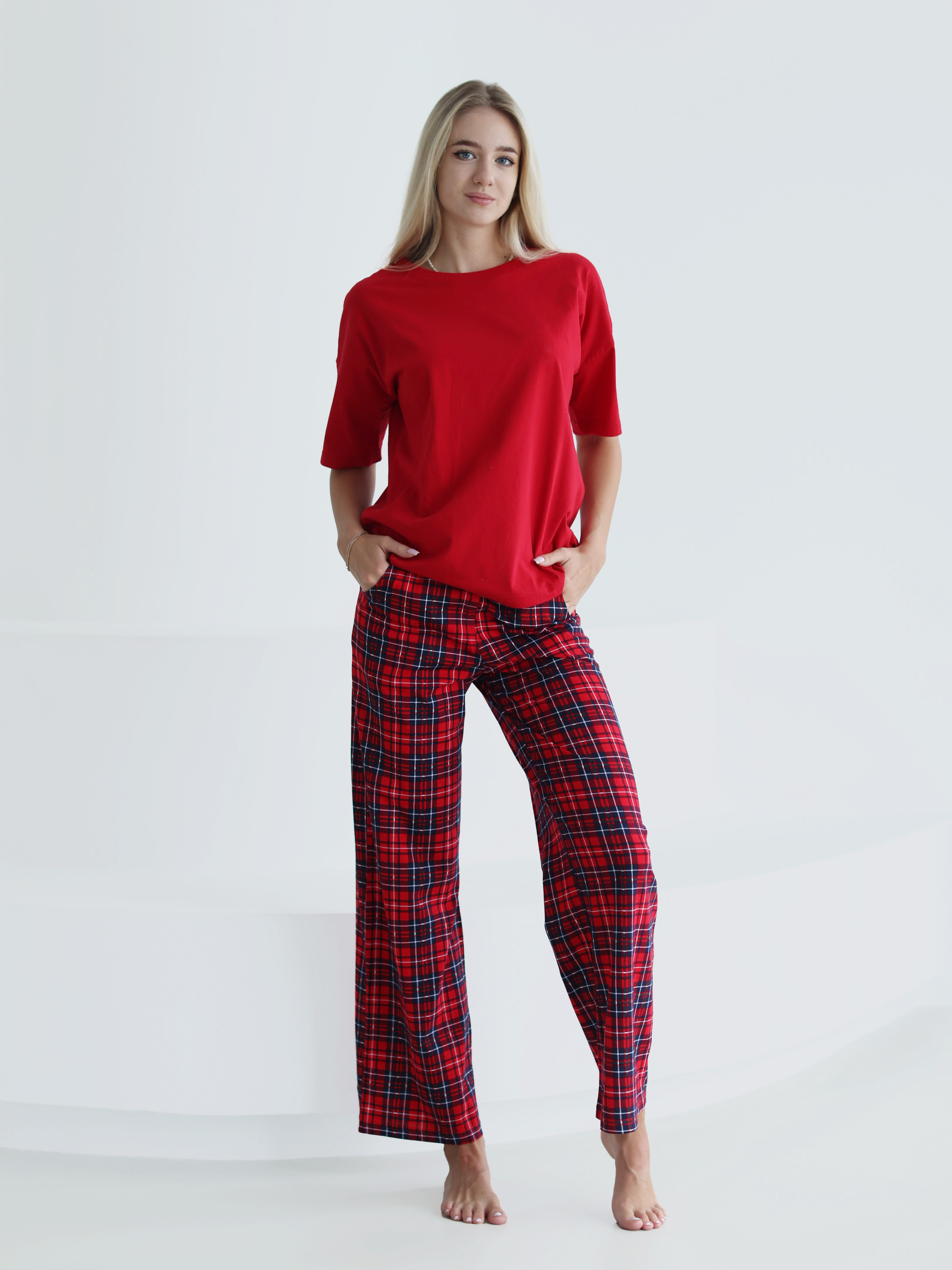 Костюм Агапэ 0537_красный клетка - фото 2