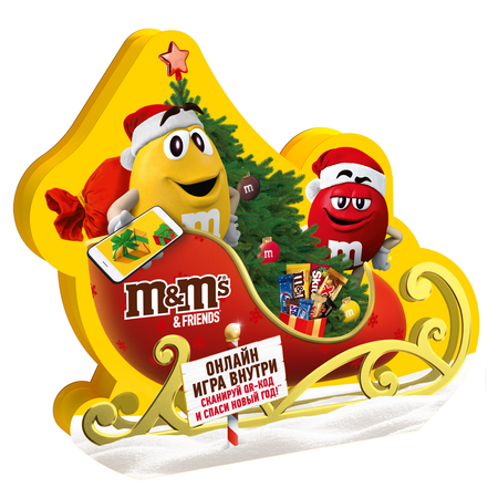 Шоколадный подарочный набор M&Ms & Friends Санки Деда Мороза 280г