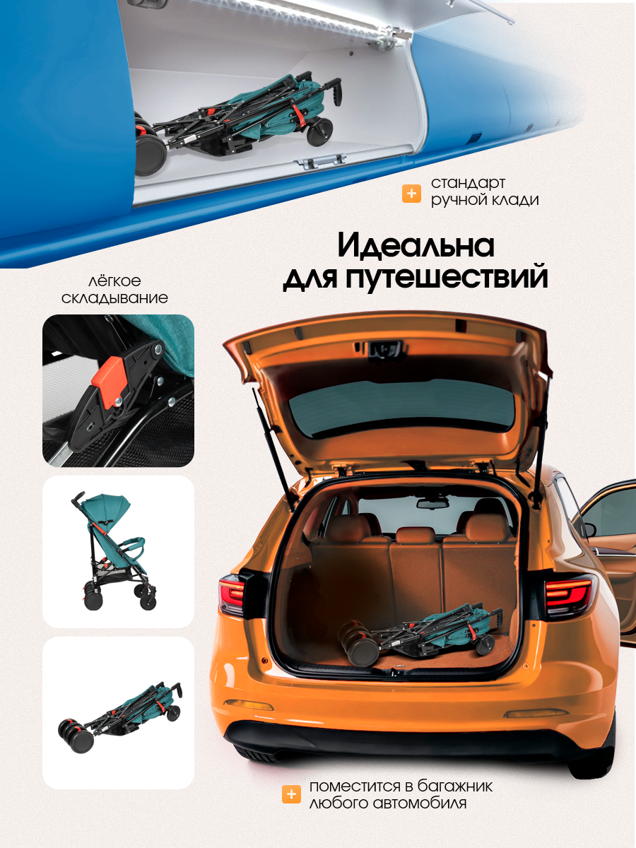 Коляска прогулочная Costa Koda бирюзовый - фото 9