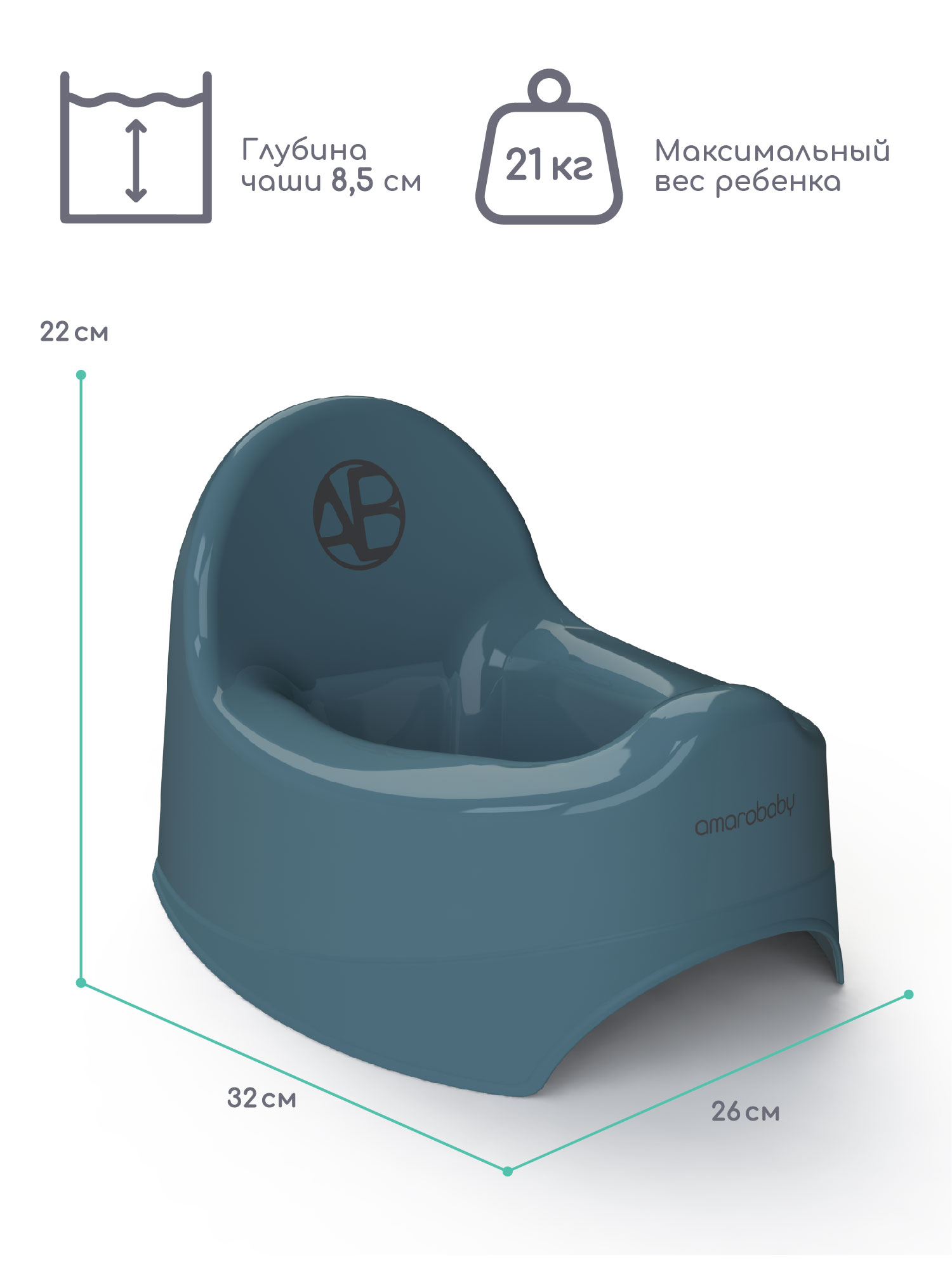 Горшок Amarobaby Elect бирюзовый - фото 2