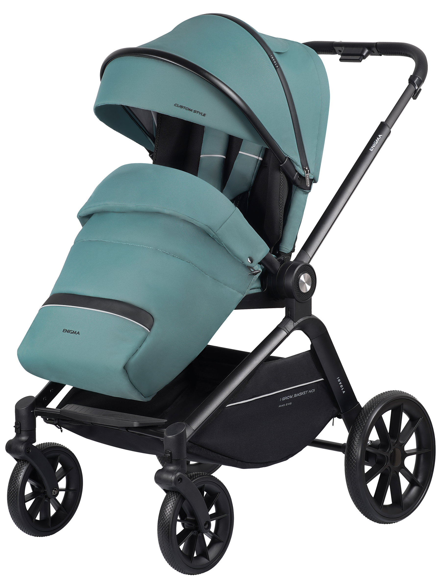 Коляска прогулочная JOVOLA Enigma всесезонная зеленый - фото 12