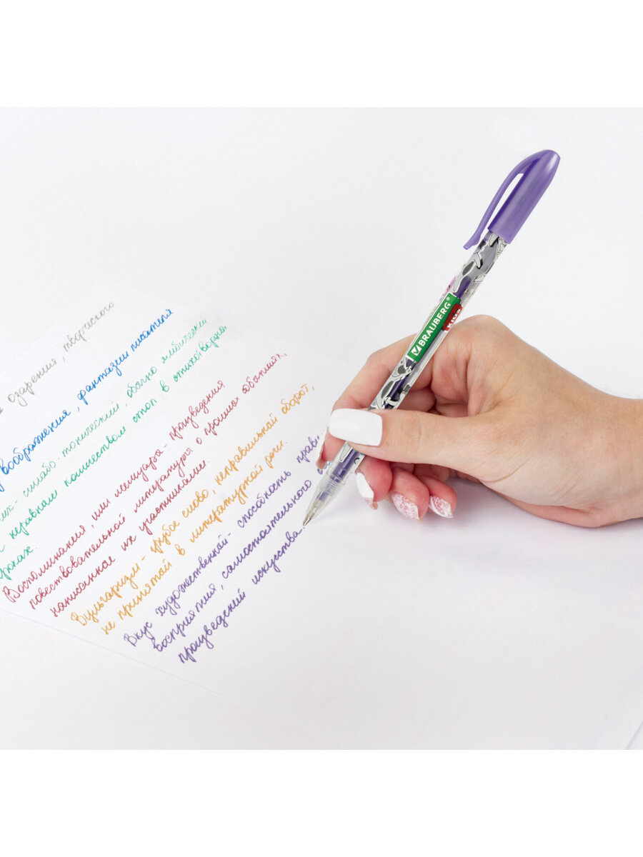 Ручка гелевая Brauberg 6 шт. - фото 10