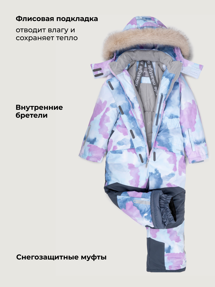 Комбинезон NIKASTYLE 8з1826 лаванда/серый - фото 5