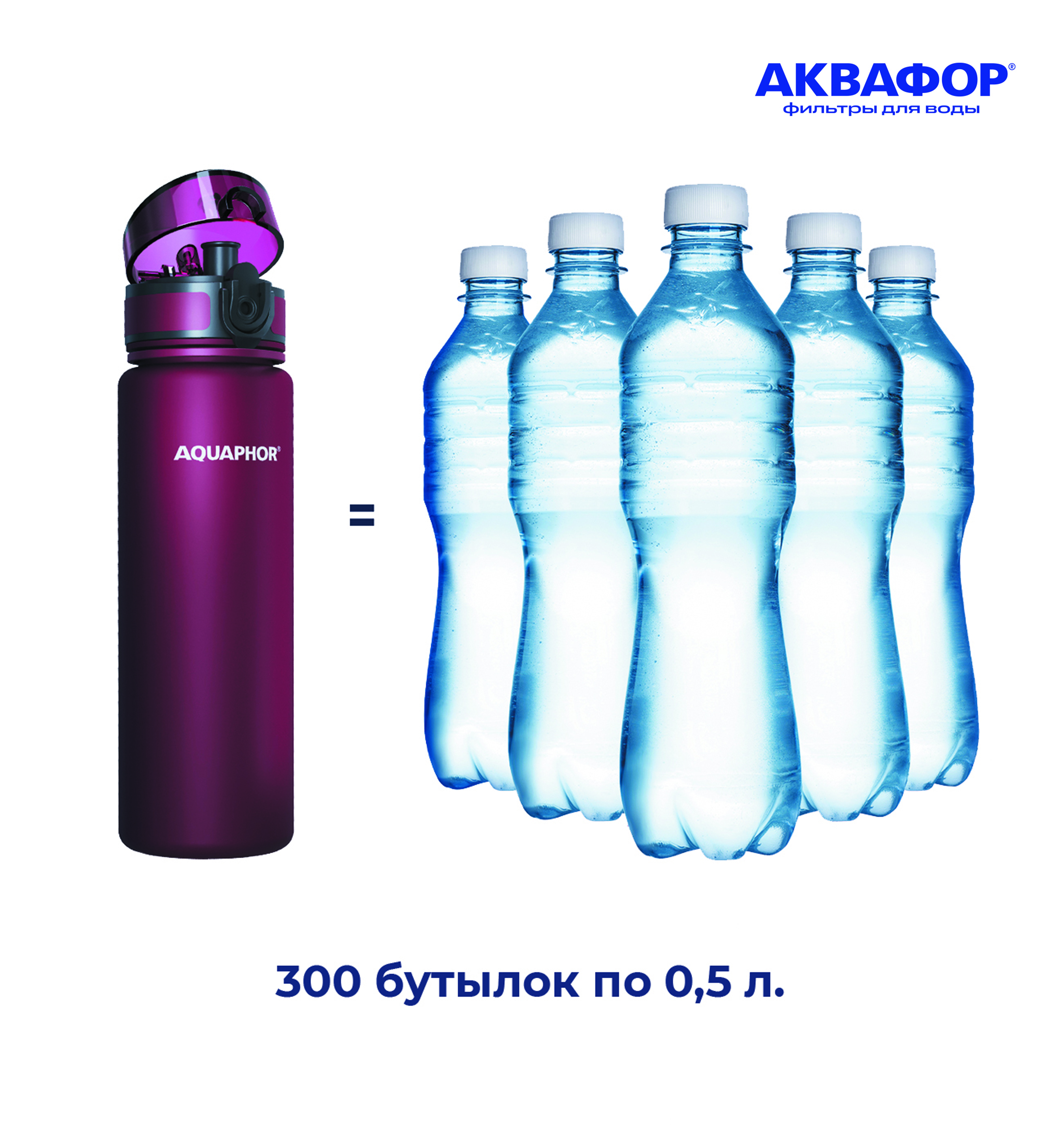 Бутылка-фильтр Аквафор 500 мл рубин - фото 5
