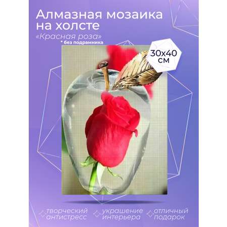 Алмазная мозаика Solmax Красная роза