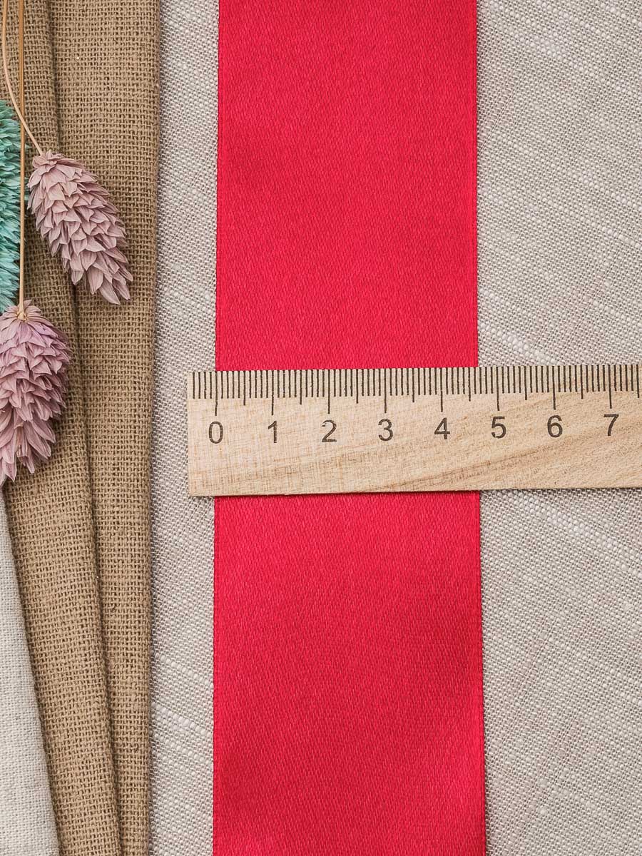 Лента Айрис атласная упаковочная флористическая 5 см 22.86 м 027 ярко - красный - фото 5