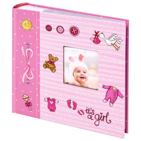 Фотоальбом Brauberg It is a girl на 200 фото бумажные страницы розовый