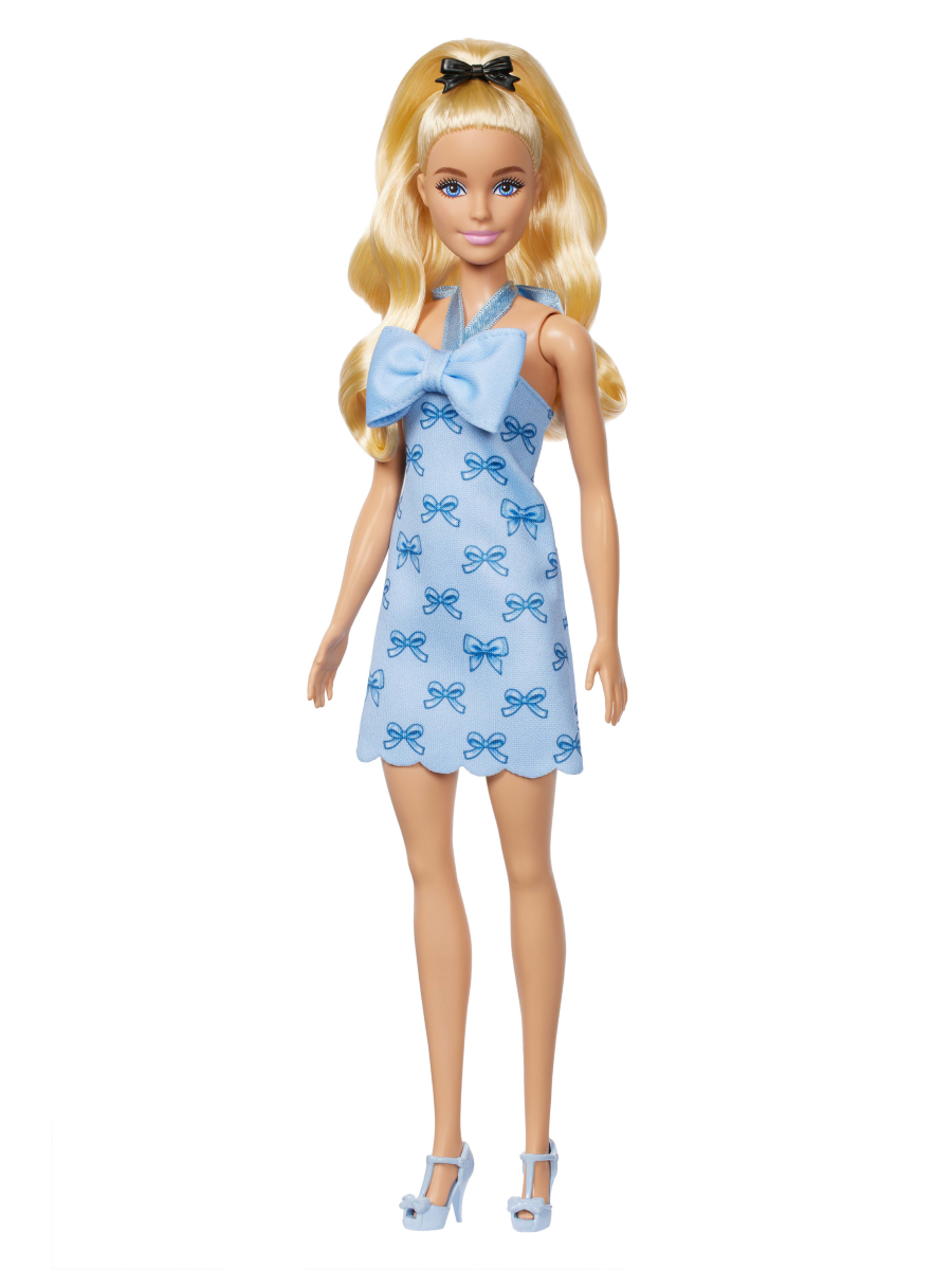 Кукла модельная Barbie Fashionistas Игра с модой в голубом платье высота 29 см HYT93 - фото 4