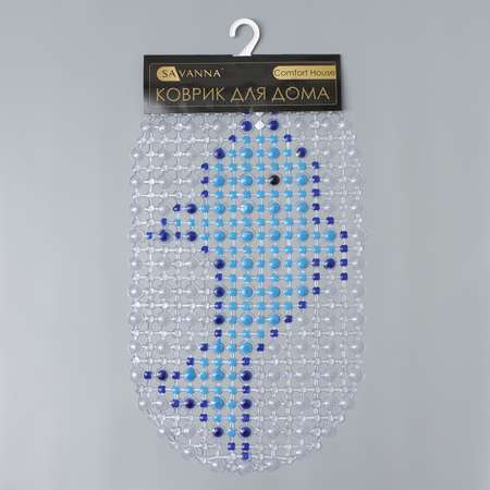 SPA-коврик SAVANNA для ванны на присосках «Дельфин» 36×67 см цвет голубой