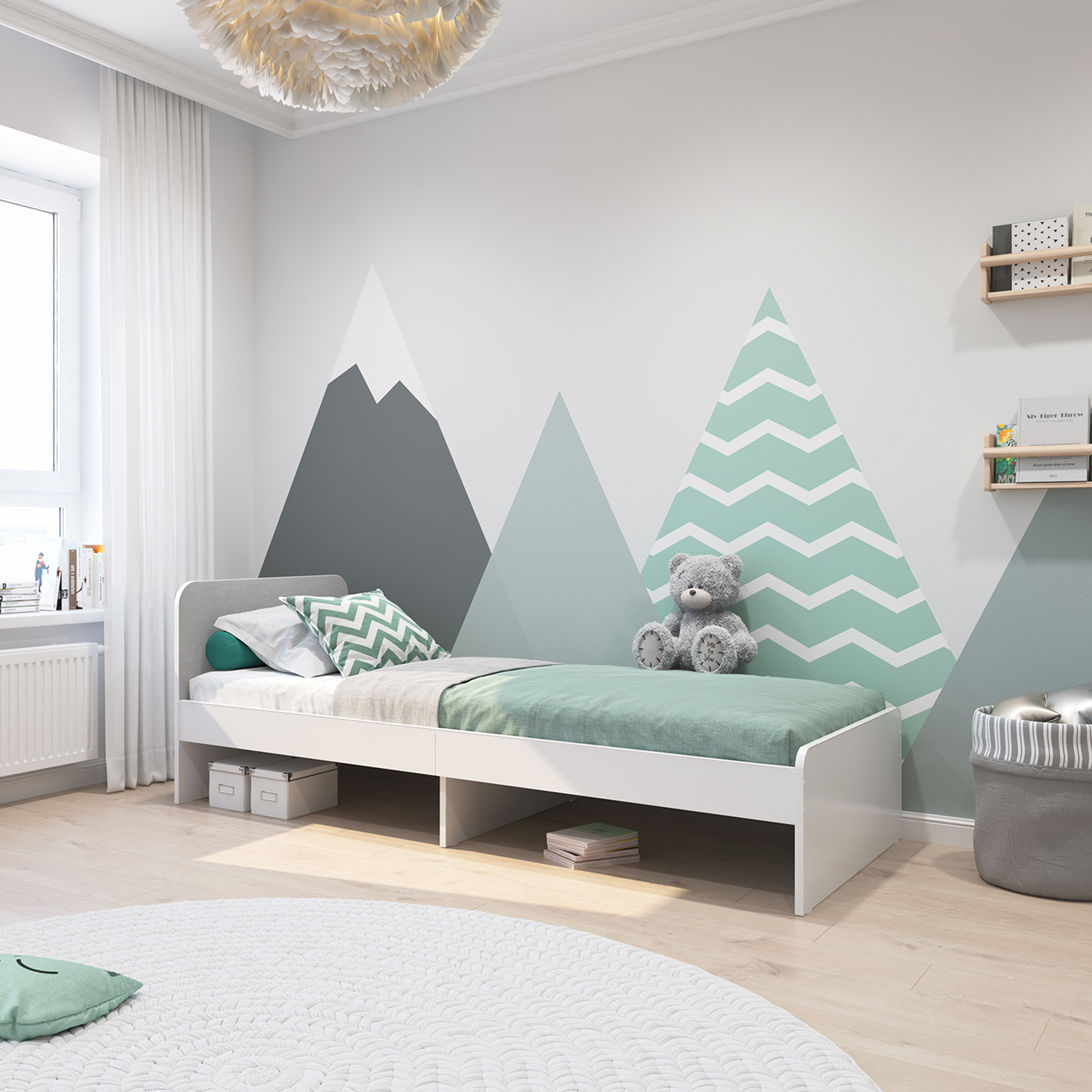 Кровать подростковая ROMACK (серый) - фото 4