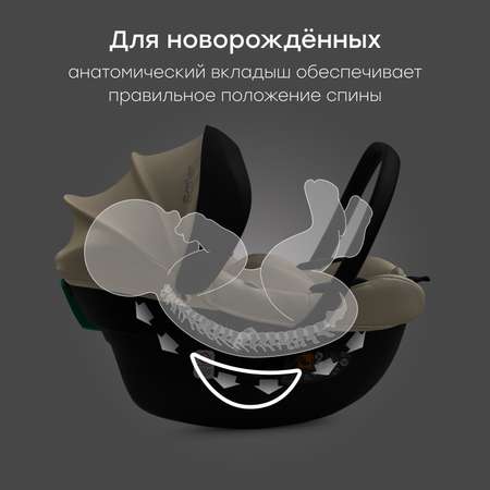 Автокресло Happy Baby SAFER 0 (0 -13 кг) бежевый