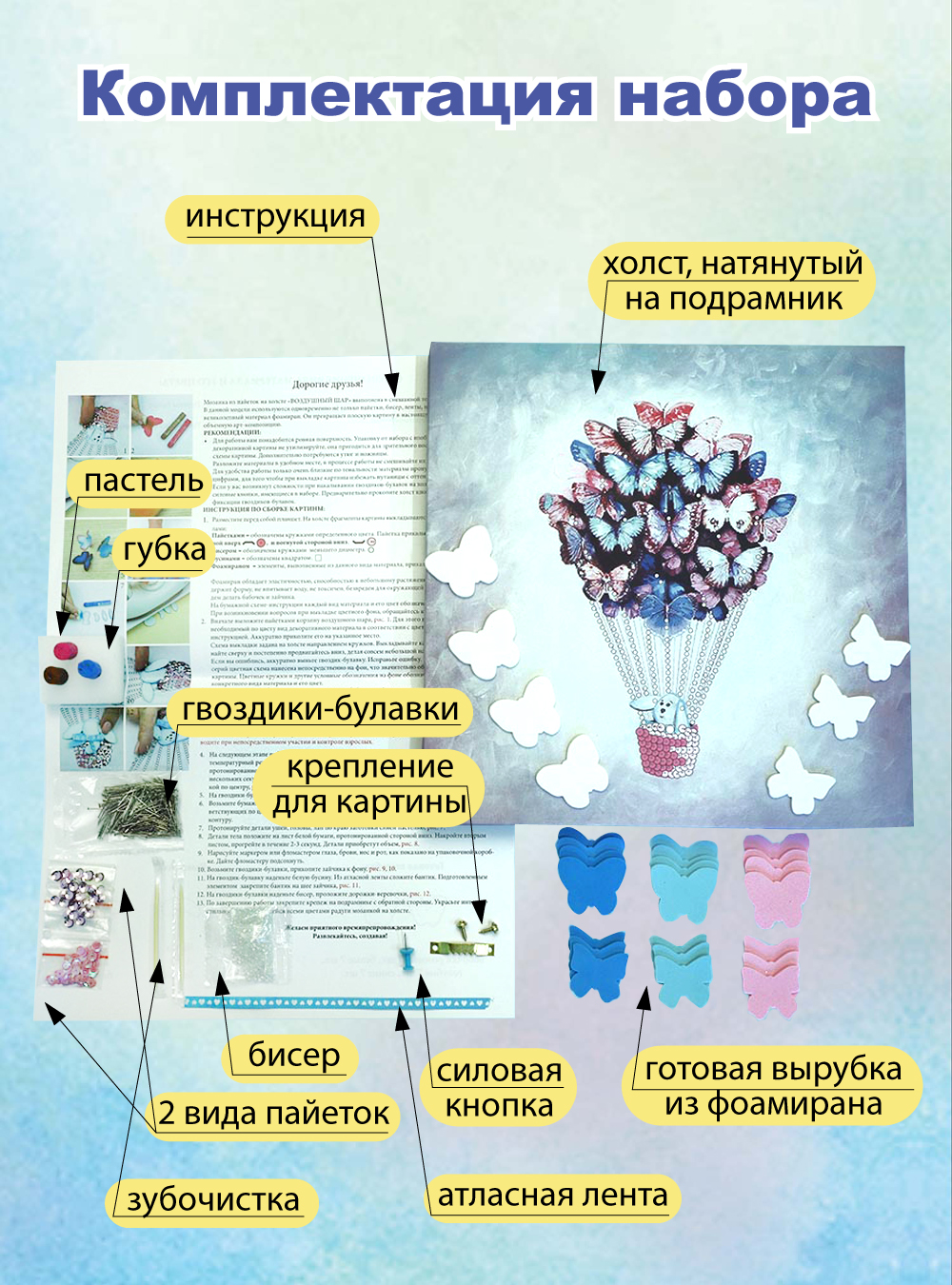 Картина из страз Волшебная мастерская Воздушный шар - фото 4