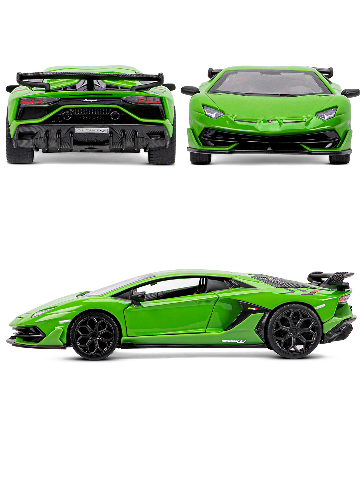 Автомобиль АВТОпанорама Lamborghini Aventador SVJ 1:32 зеленый JB1251408 - фото 6
