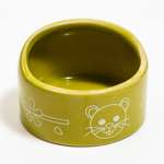 Миска Пижон керамическая Хомячок 6.3х4.5 см зеленая 140 мл