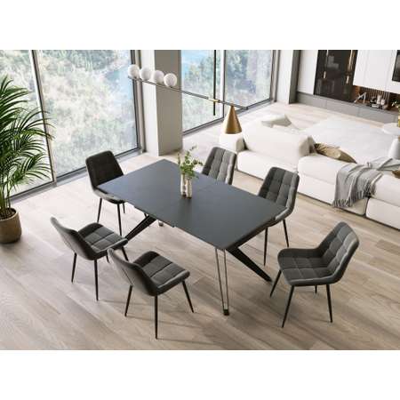 Комплект стульев Stool Group для кухни 4 шт Флекс велюр черный