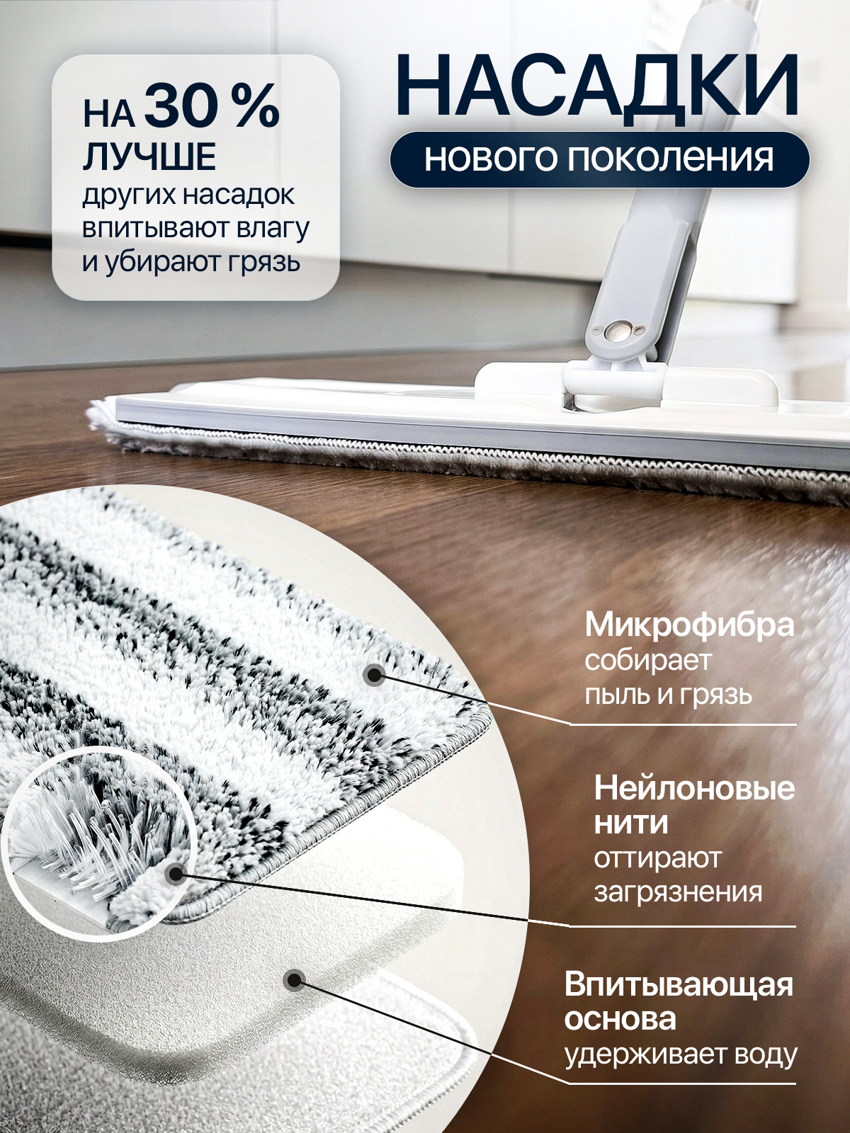 Швабра с отжимом и ведром Mobby 8 л - фото 7