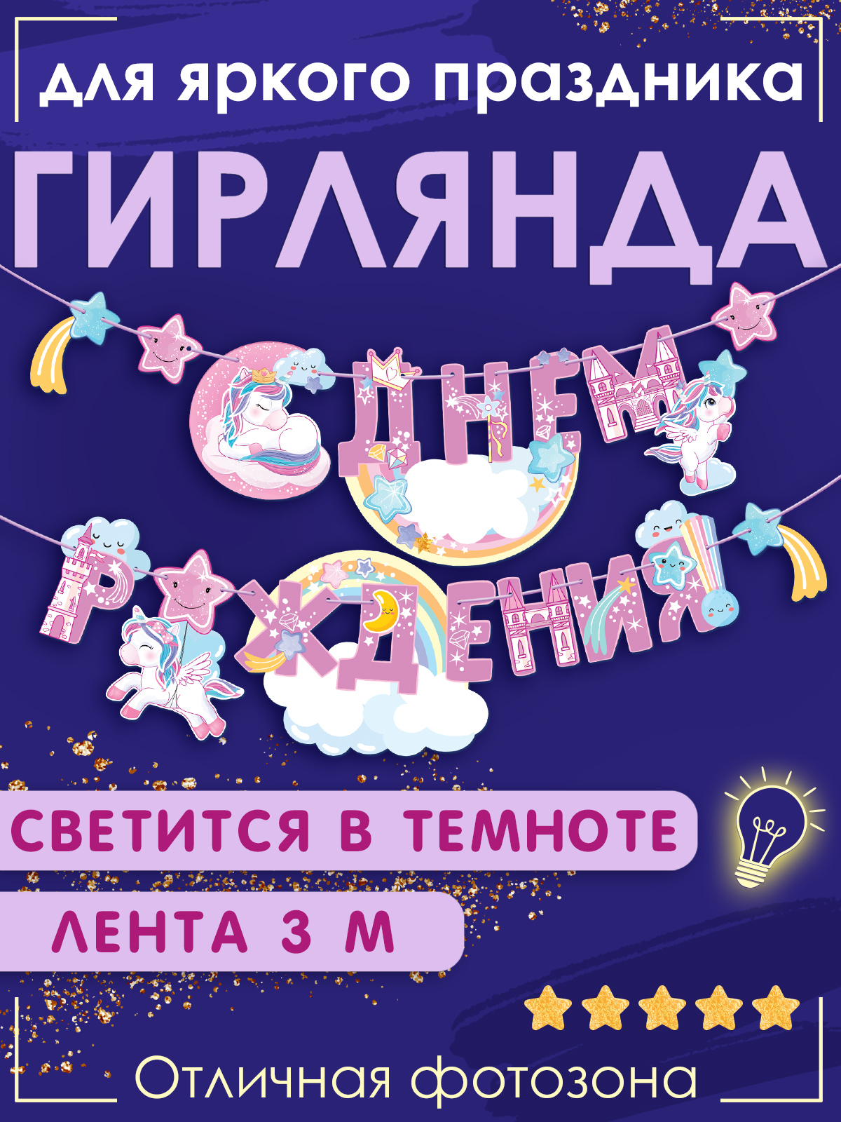 Гирлянды Открытая планета С Днём Рождения - фото 1