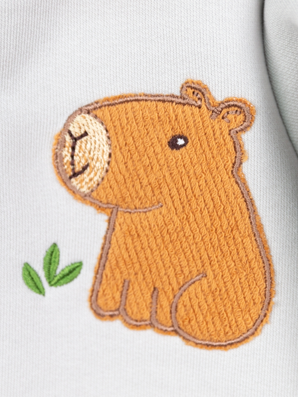 Комбинезон утепленный Baby boom К407/6-Ф аппликация капибара светло-серый - фото 4