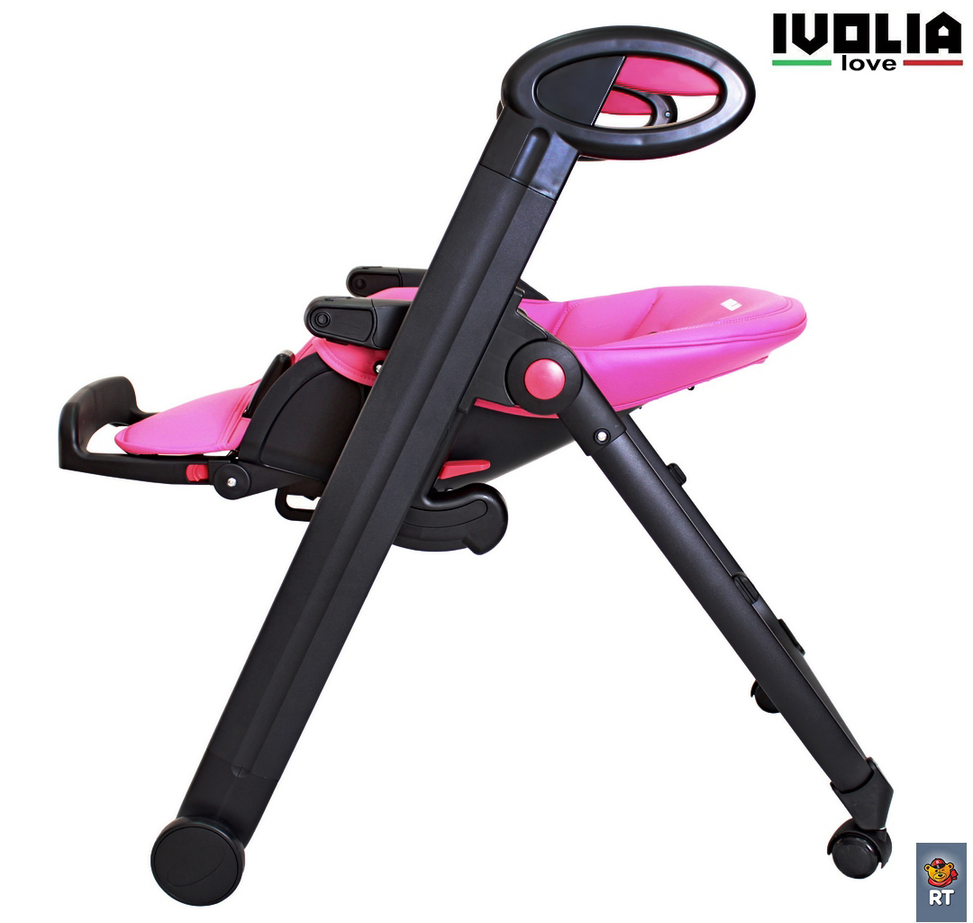 Стульчик для кормления Ivolia LOVE 02 4 колеса pink трансформер - фото 9