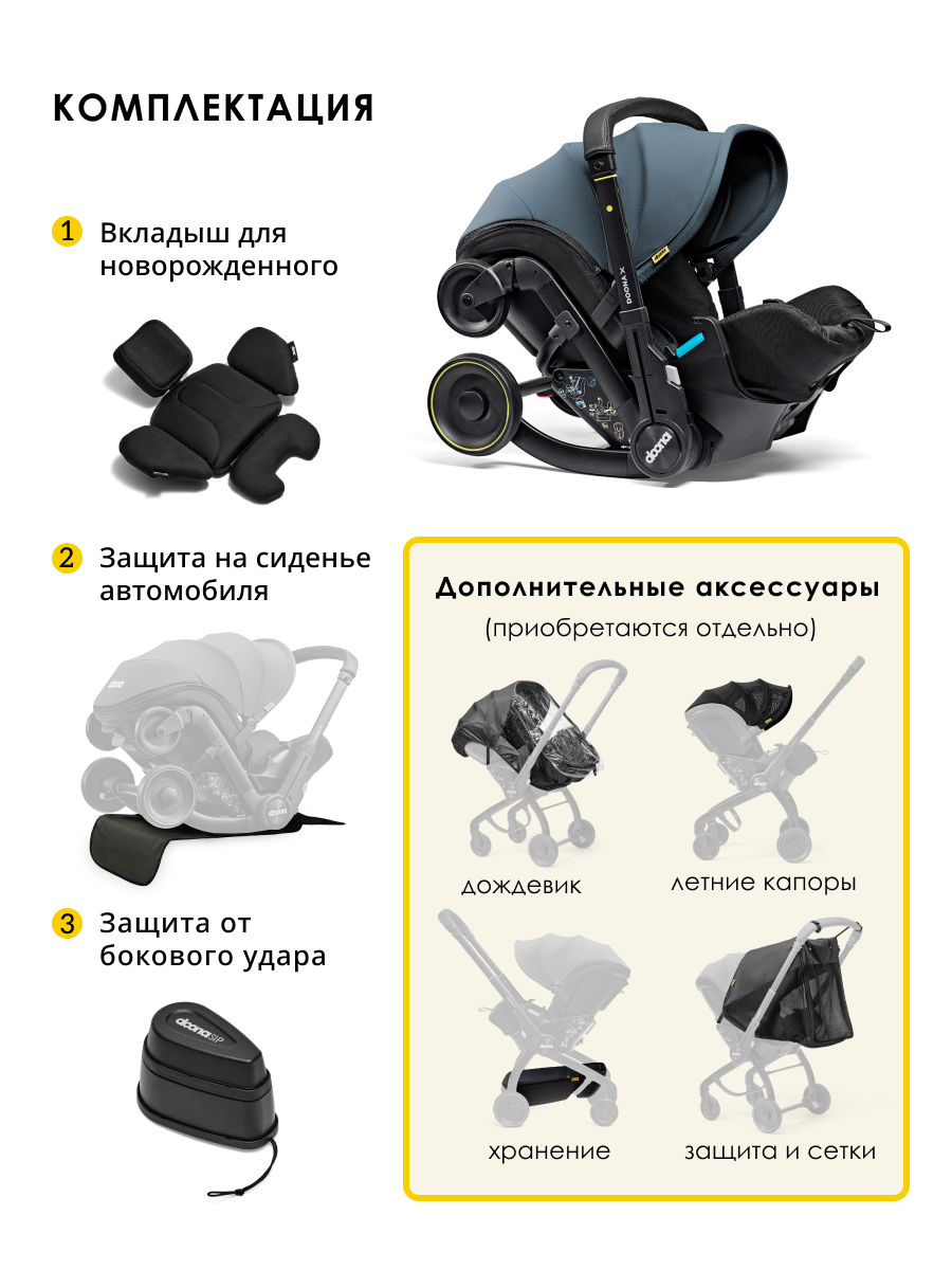 Автокресло Doona X Ocean Blue Isofix 0 (0 -13 кг) синий - фото 14