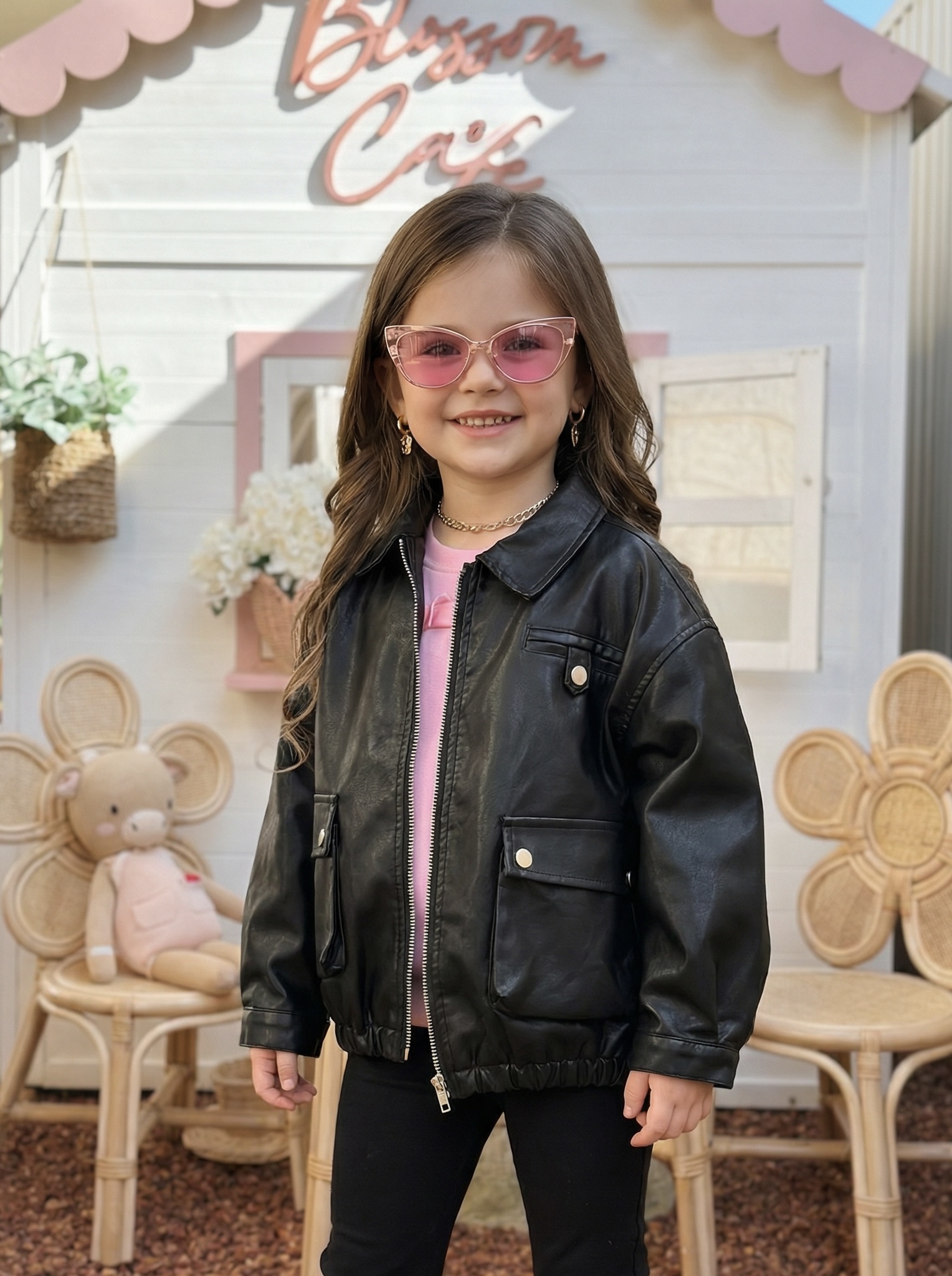 Куртка кожаная Artcher kids Jacket0004black - фото 4
