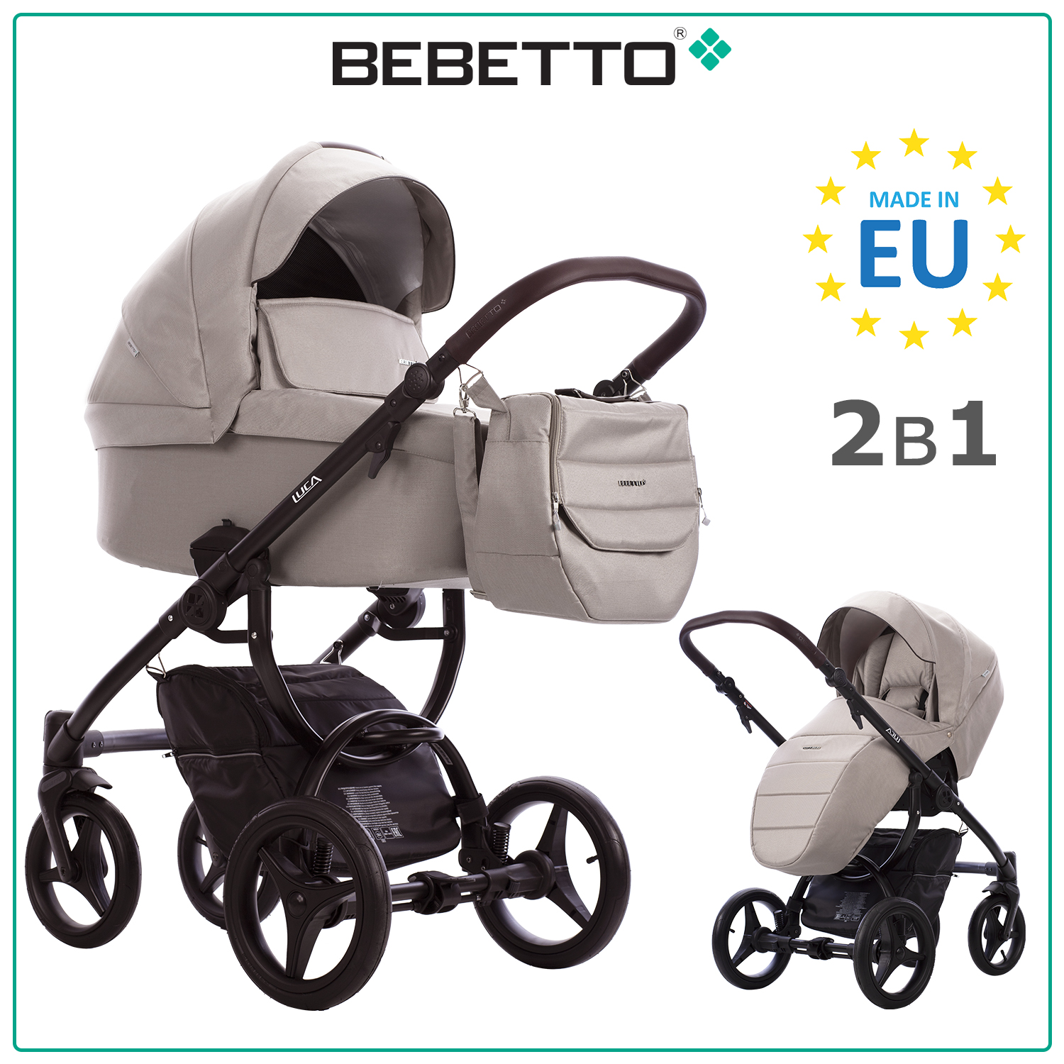 Коляска 2 в 1 Bebetto Luca - фото 1