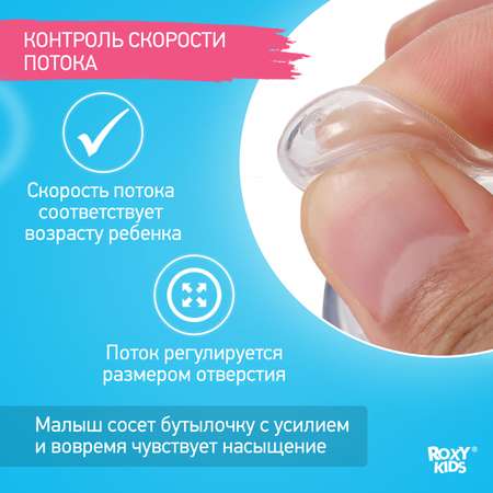 Соска ROXY-KIDS силикон (быстрый поток) 2 шт.