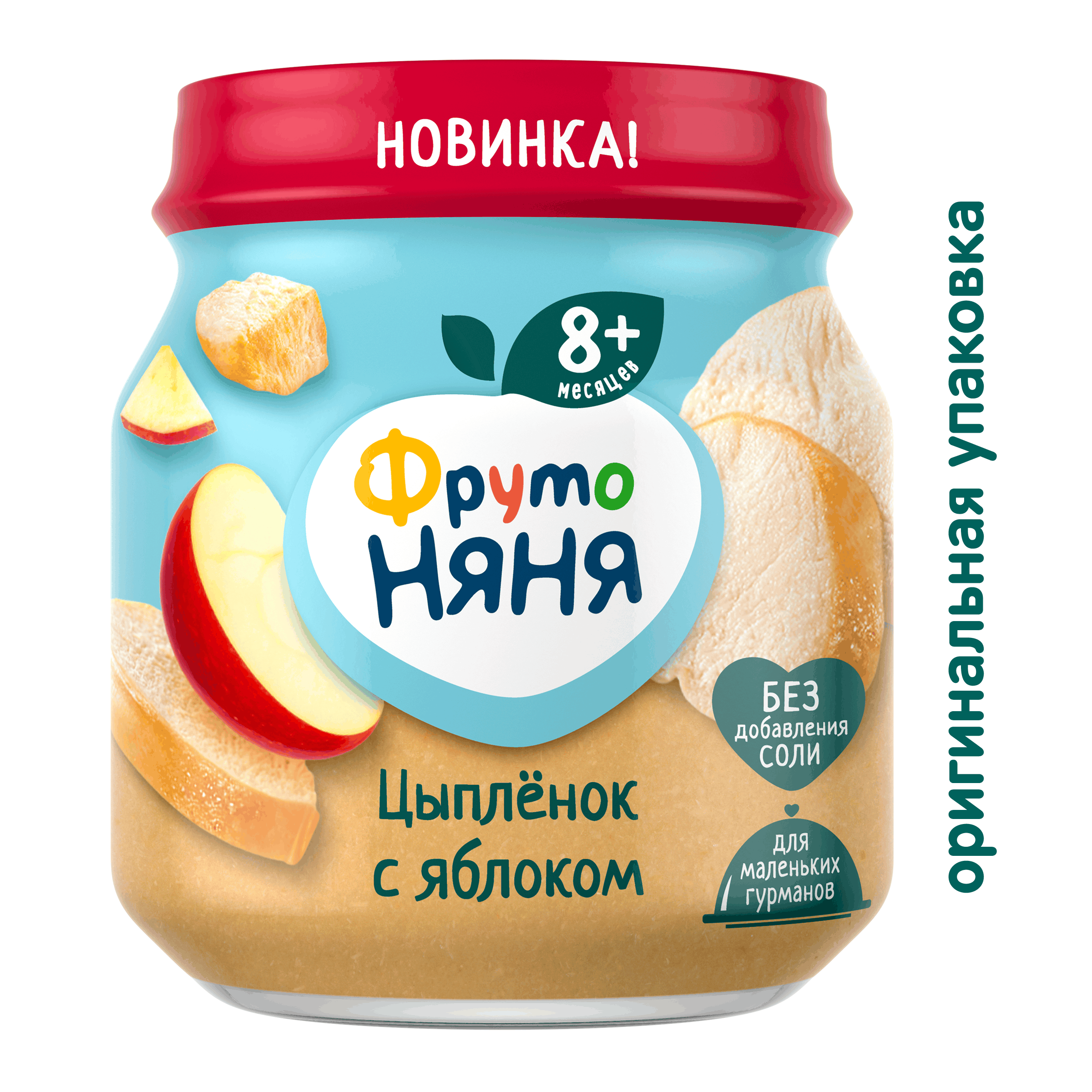 Пюре ФрутоНяня Цыпленок-яблоко с 8 мес 100 г - фото 3