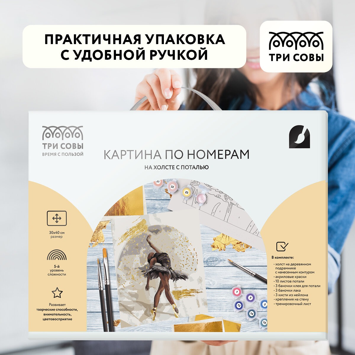 Картина по номерам ТРИ СОВЫ Балерина - фото 6