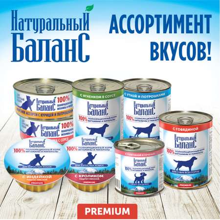 Корм влажный для собак Натуральный Баланс с индейкой 340г х 3шт