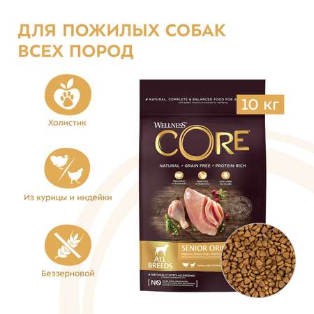Корм для собак Wellness CORE пожилых всех пород индейка курица 10кг