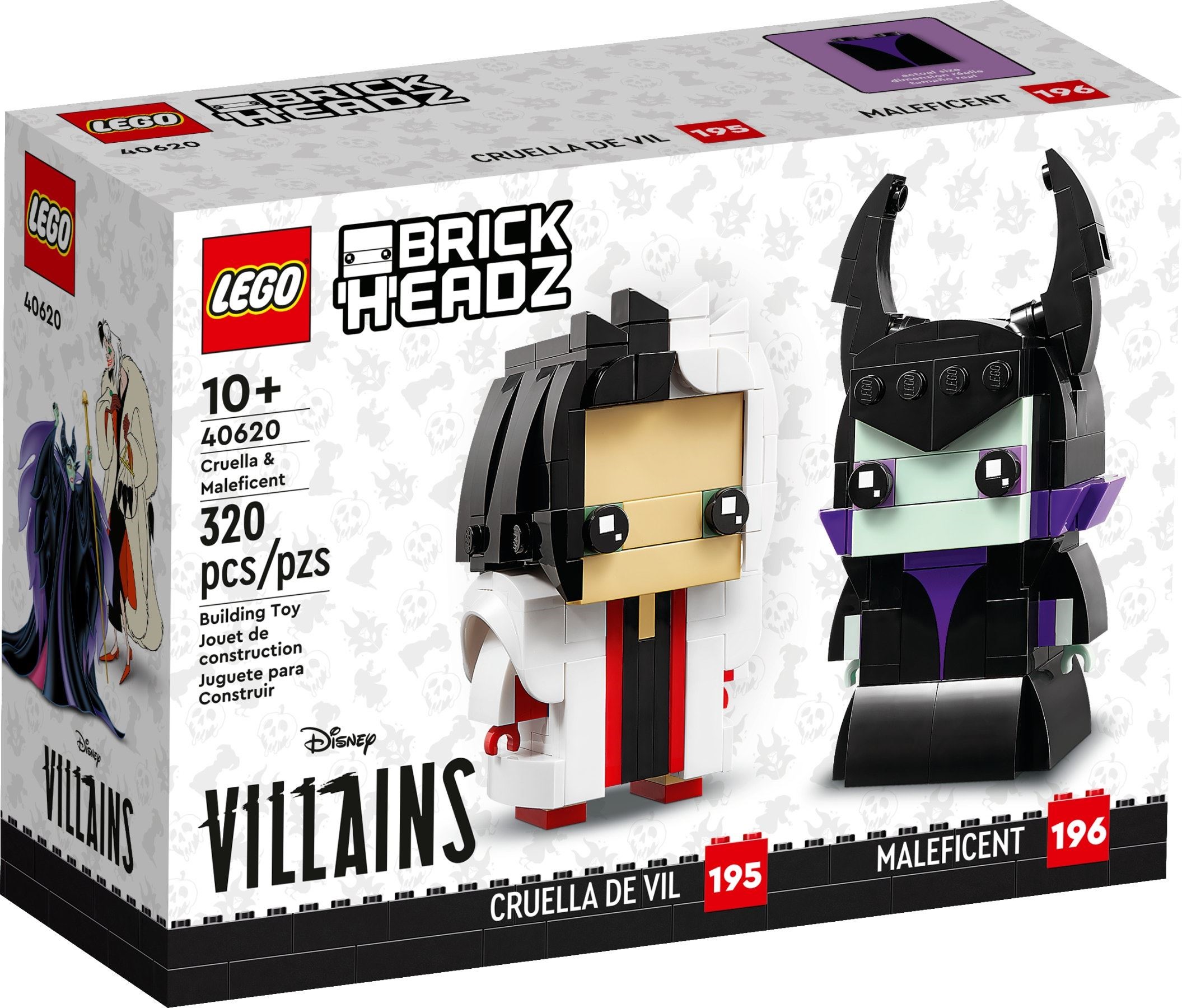 Изображение товара Конструктор LEGO BrickHeadz Круэлла и Малефисента 40620 320 деталей для детей от 10 лет