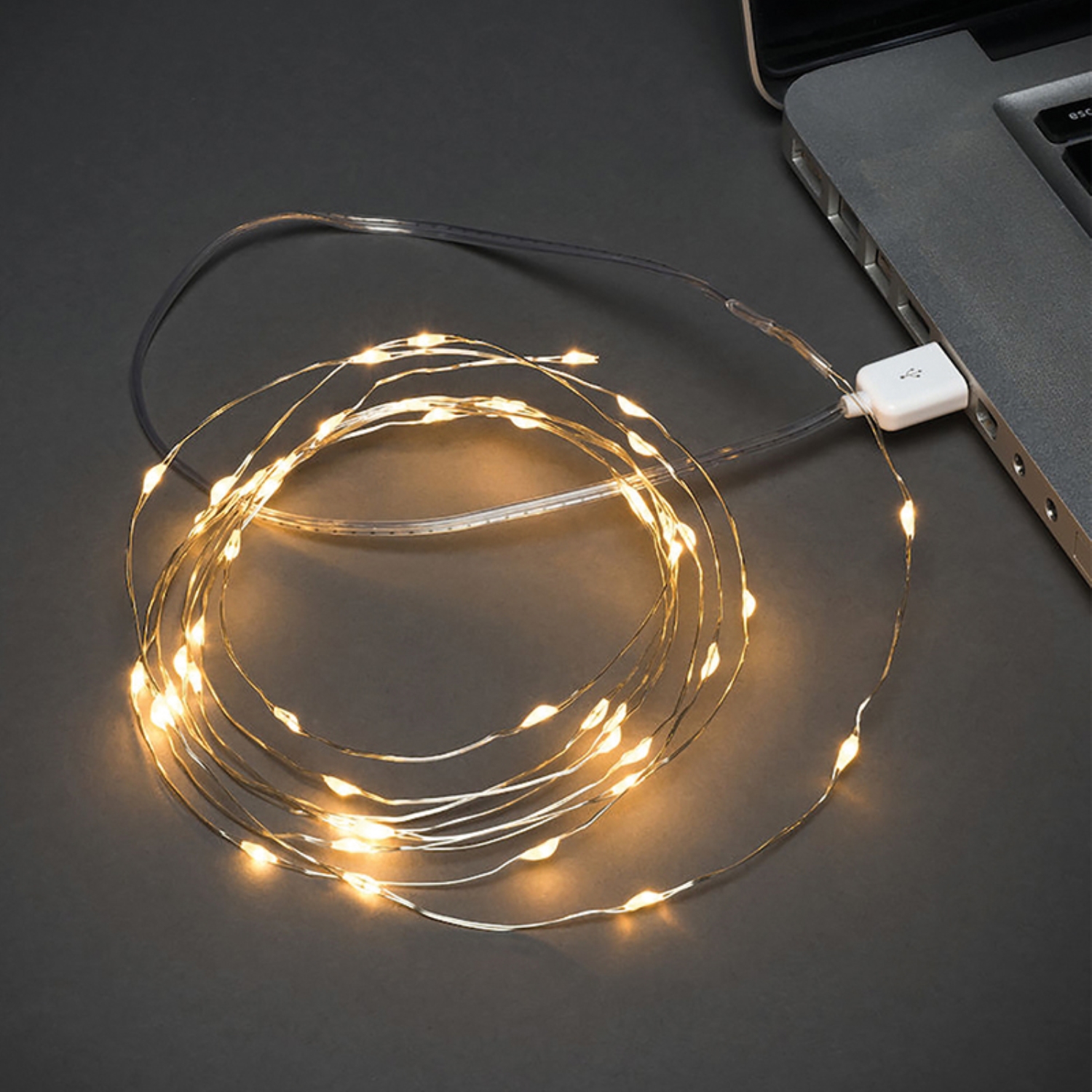 Светодиодная гирлянда NEON-NIGHT Роса 5 м тепло-белое свечение c USB 315-966 - фото 2