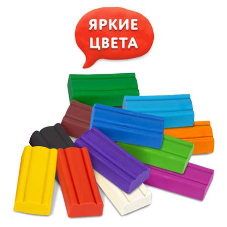 Пластилин Юнландия восковой 12 цв.