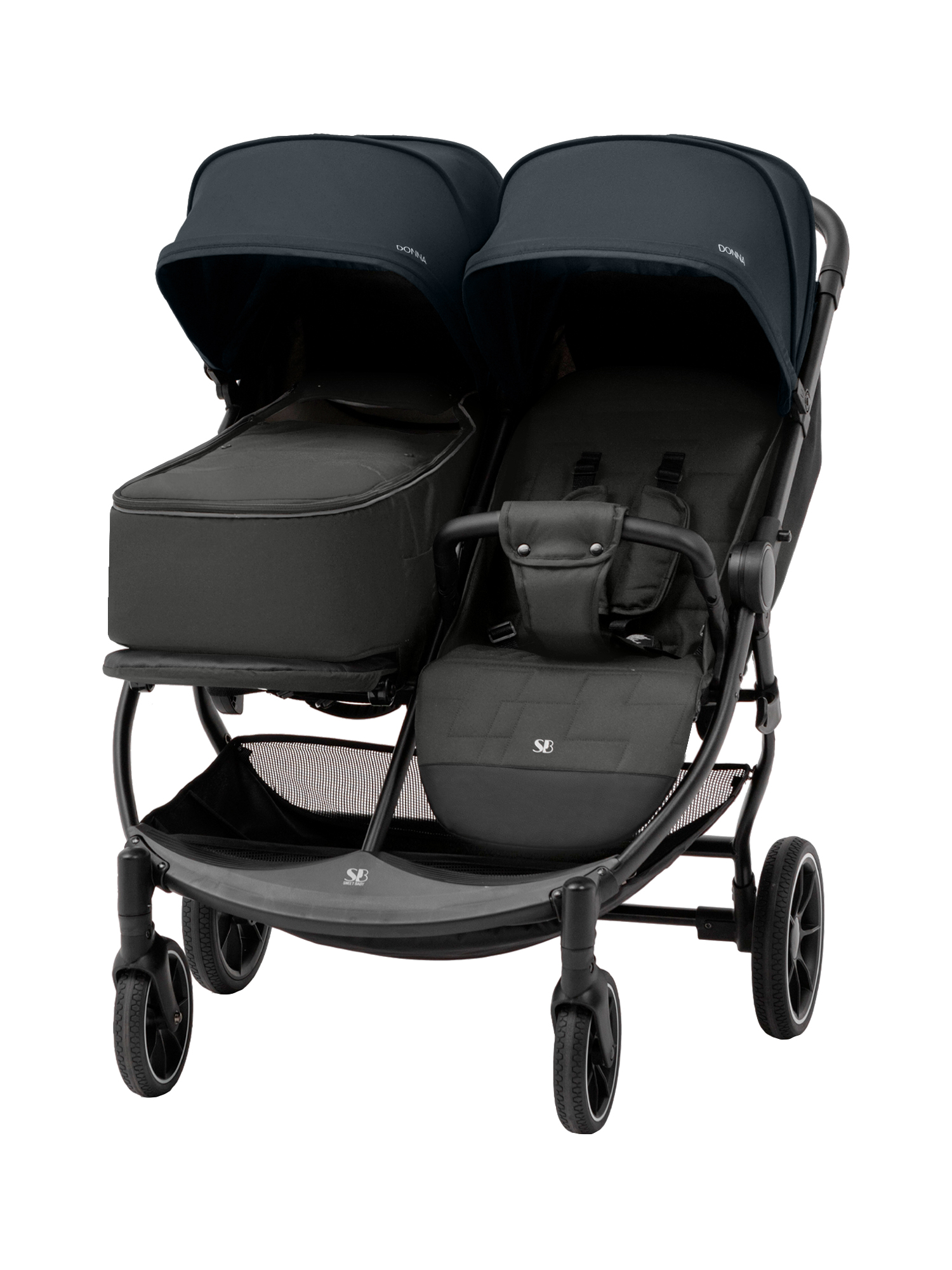 Коляска прогулочная для двойни Sweet Baby Donna Grey серый - фото 20
