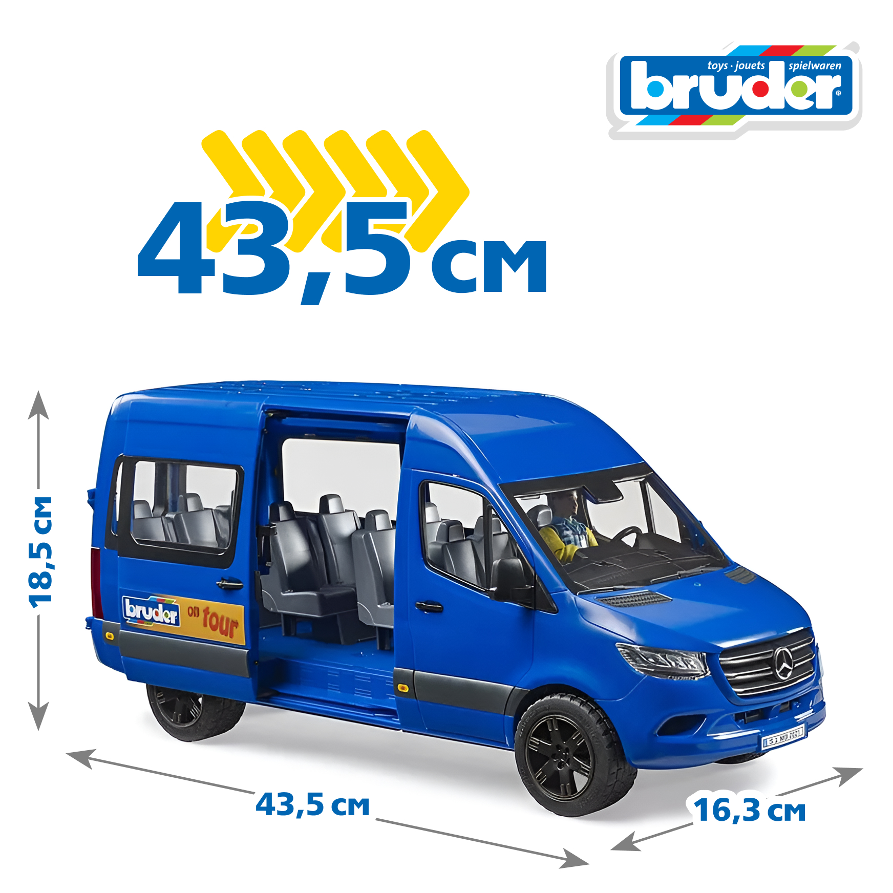 Автомобиль Bruder Mercedes синий 1:16 02-681 - фото 2