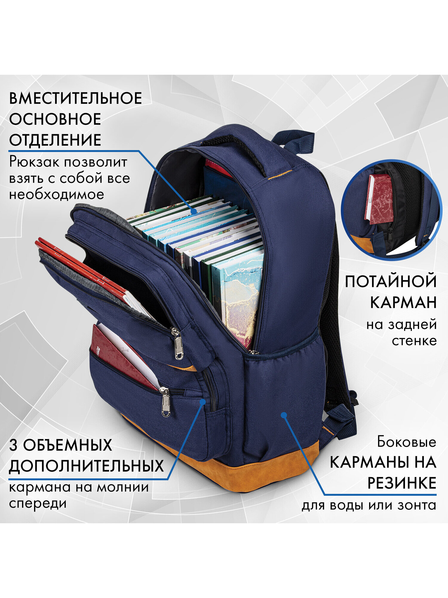 Рюкзак Brauberg Бронкс - фото 3