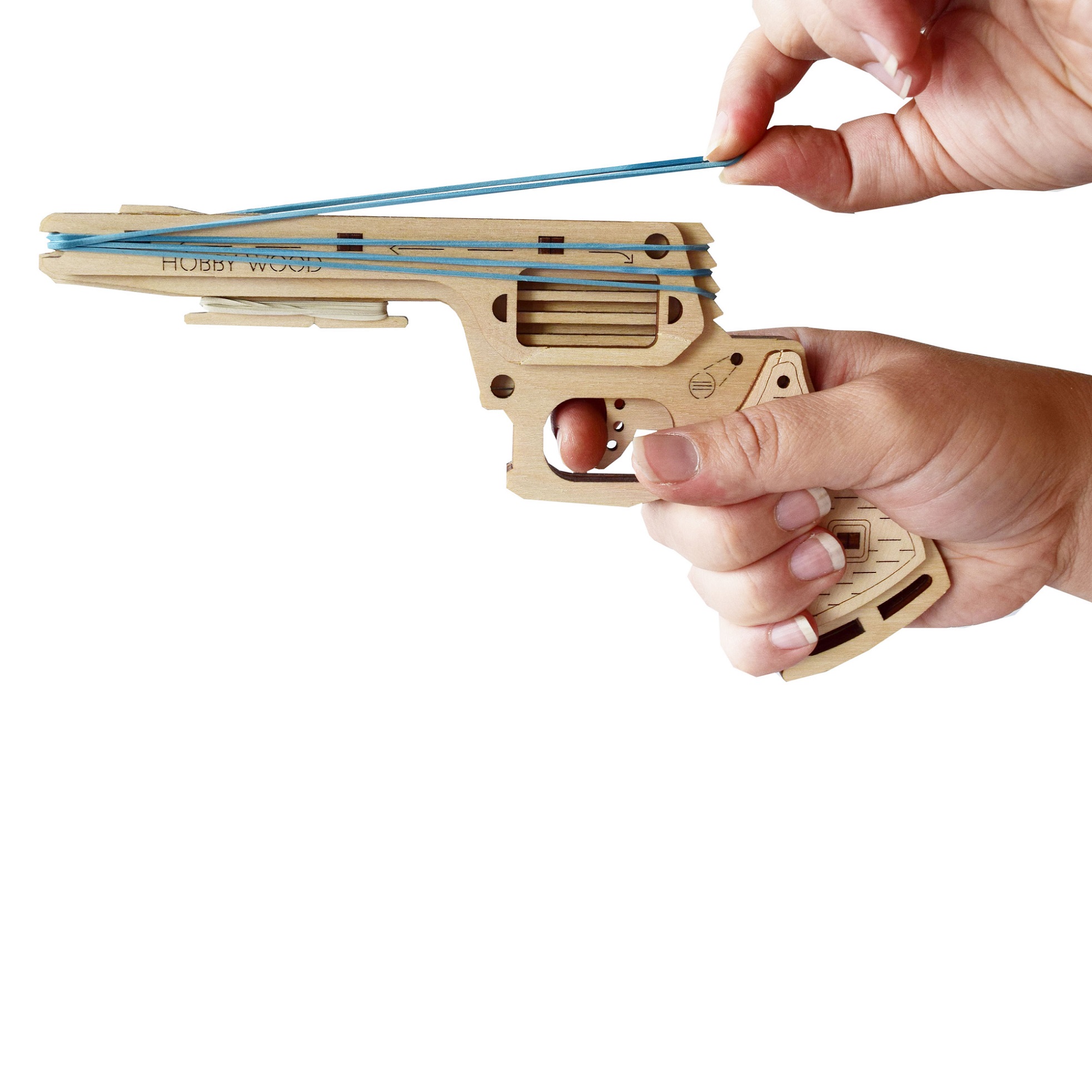 Конструктор HobbyWood Резинкострел Револьвер Койот деревянный - фото 2