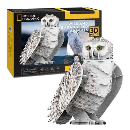 Пазл CubicFun Белая Сова 62 дет 3D